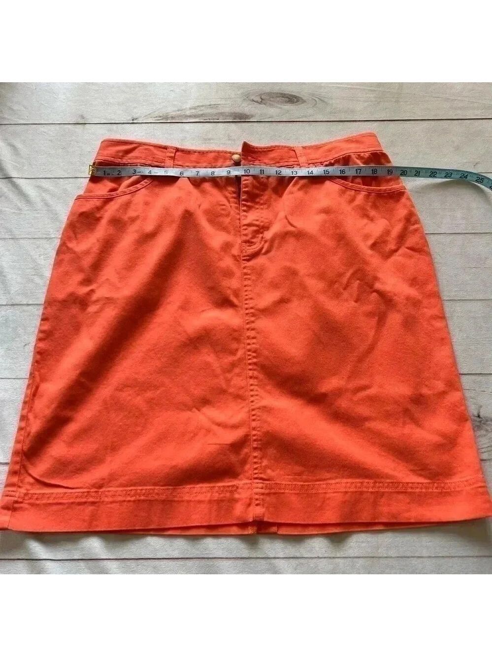 Pendleton Denim Jean Skirt Orange Straight Pencil Women’s Size 16 - Picture 5 of 6